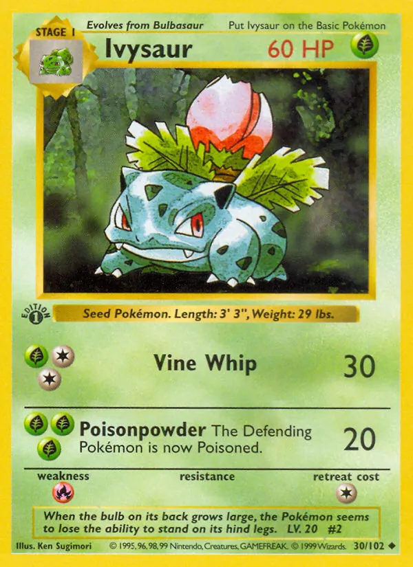 Ivysaur — Base Set (Shadowless) #030/102