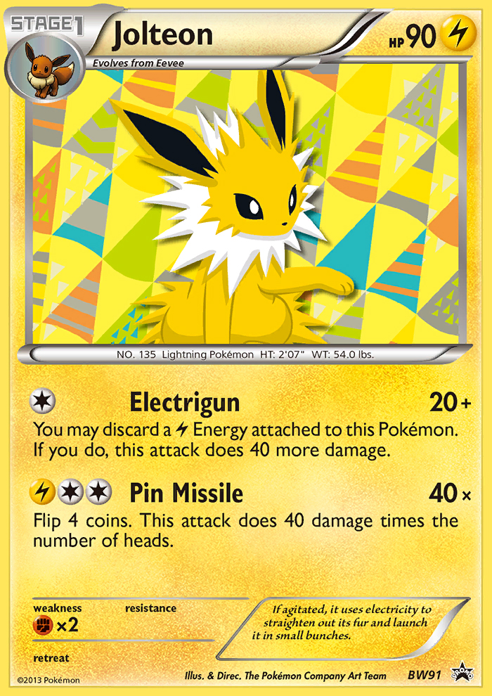 Jolteon — Black and White Promos #BW91