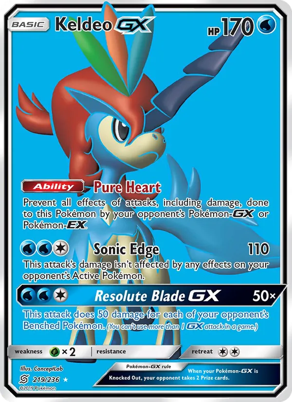 Keldeo GX (Full Art) — SM - Unified Minds #219/236