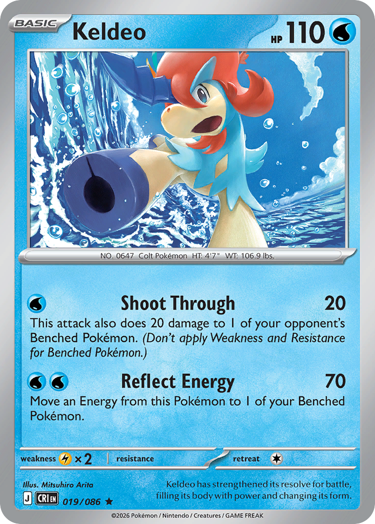 Keldeo — ME04: Chaos Rising #019/086