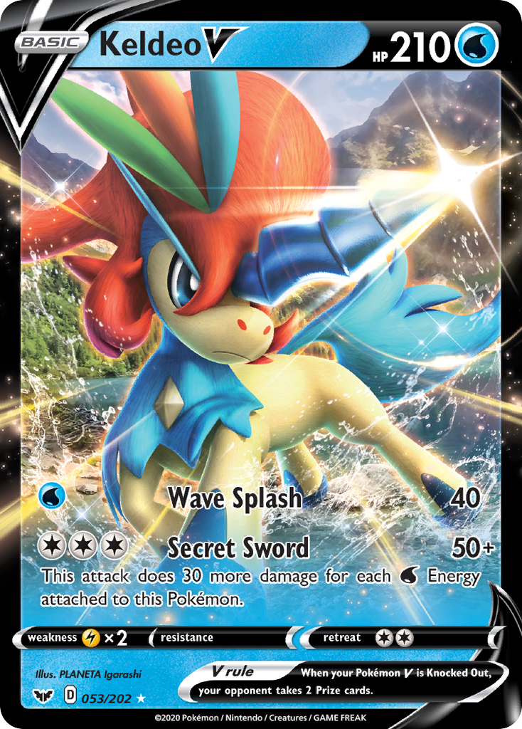 Keldeo V — SWSH01: Sword & Shield Base Set #053/202