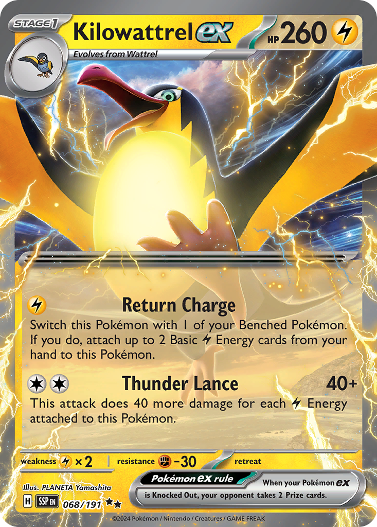 Kilowattrel ex — SV08: Surging Sparks #068/191