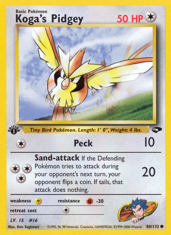 Koga's Pidgey (80) — Gym Challenge #080/132