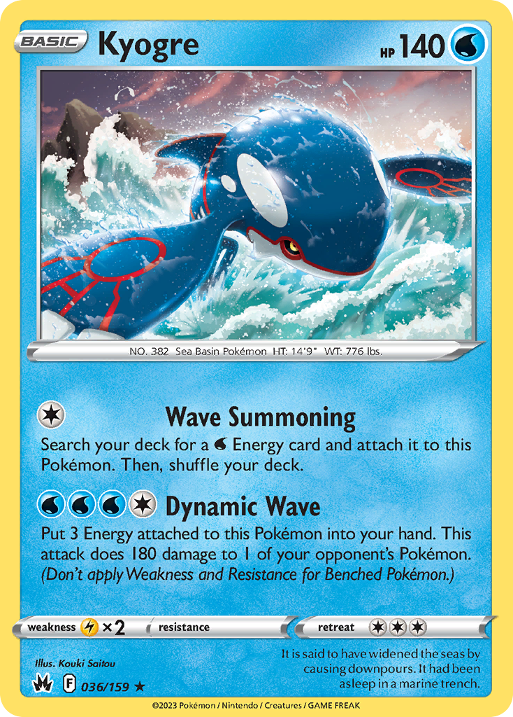 Kyogre — SWSH: Crown Zenith #036/159