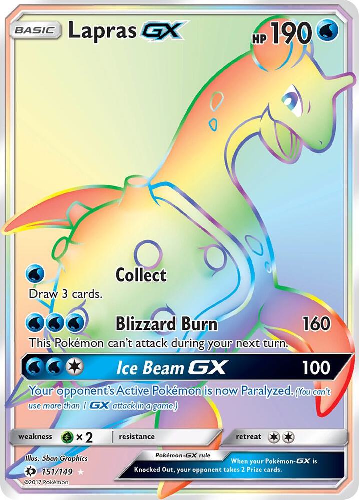 Lapras GX (Secret) — SM Base Set #151/149