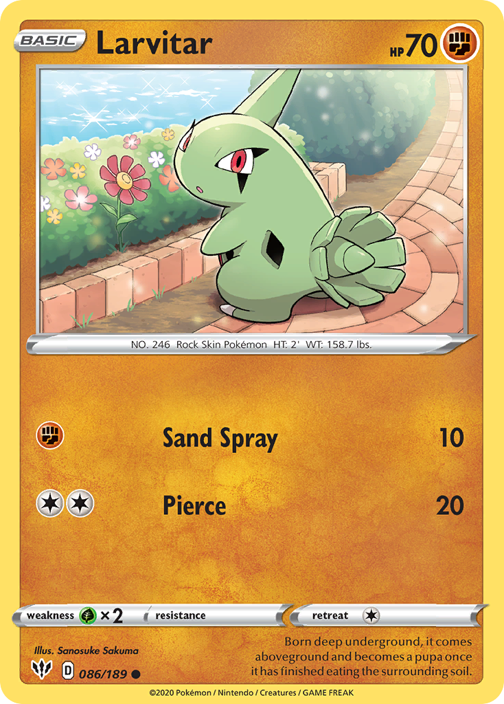 Larvitar — SWSH03: Darkness Ablaze #086/189