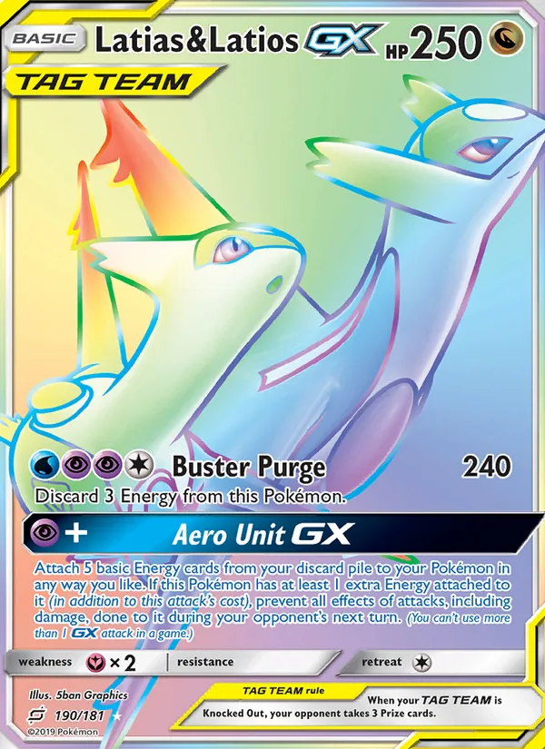 Latias & Latios GX (Secret) — SM - Team Up #190/181