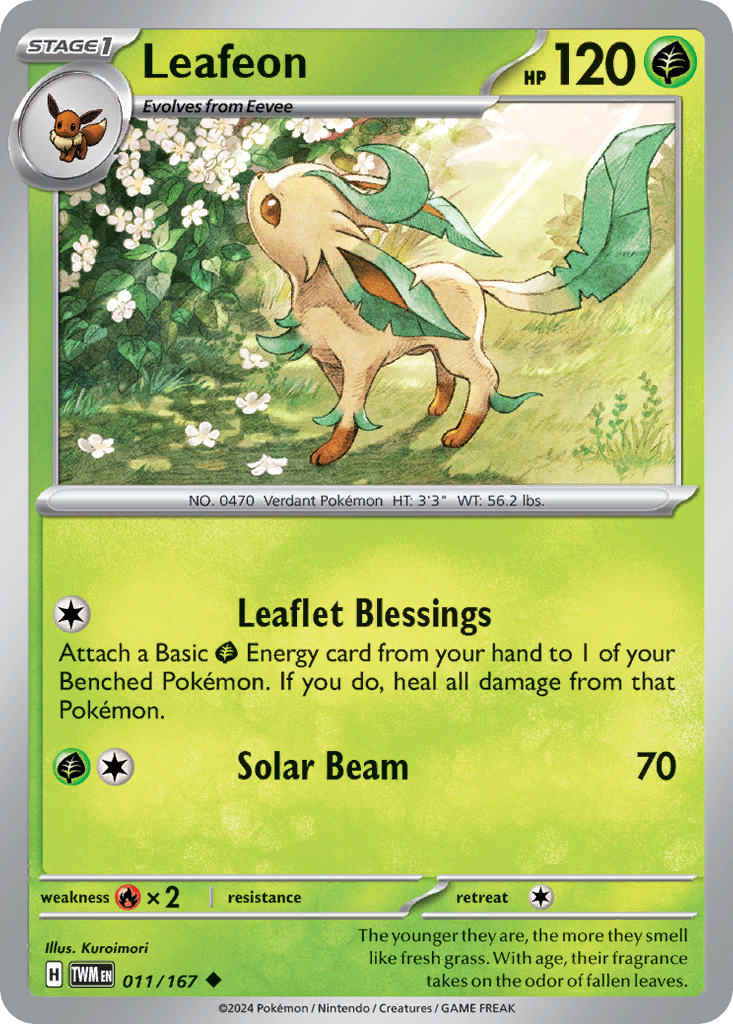 Leafeon — SV06: Twilight Masquerade #011/167