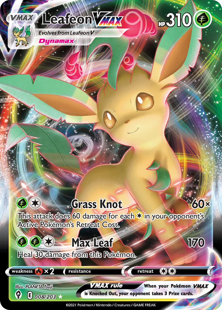 Leafeon VMAX — SWSH07: Evolving Skies #008/203