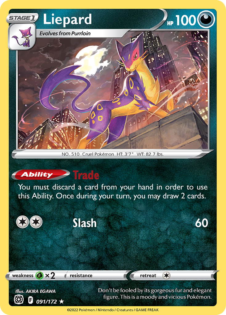 Liepard — SWSH09: Brilliant Stars #091/172