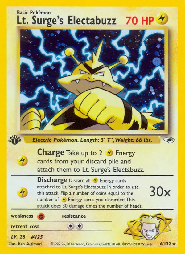 Lt. Surge's Electabuzz (6) — Gym Heroes #006/132