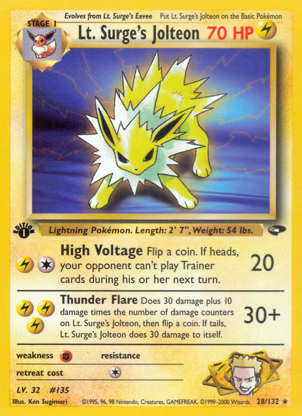 Lt. Surge's Jolteon — Gym Challenge #028/132