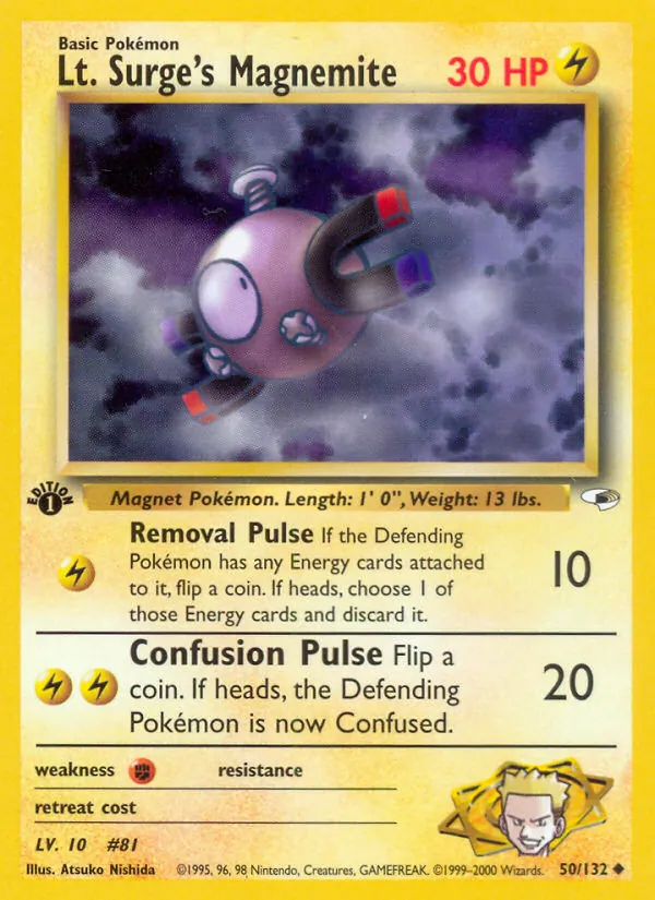 Lt. Surge's Magnemite (50) — Gym Heroes #050/132