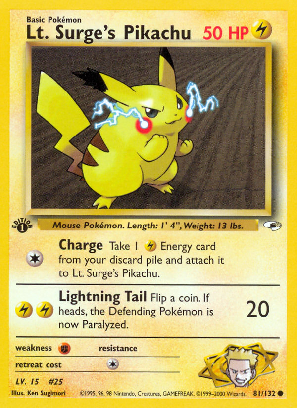 Lt. Surge's Pikachu — Gym Heroes #081/132