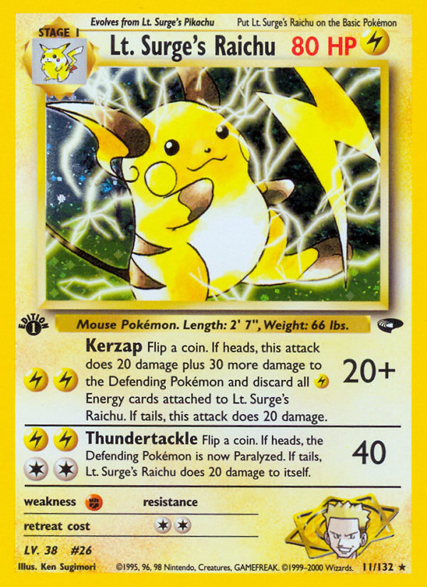 Lt. Surge's Raichu — Gym Challenge #011/132