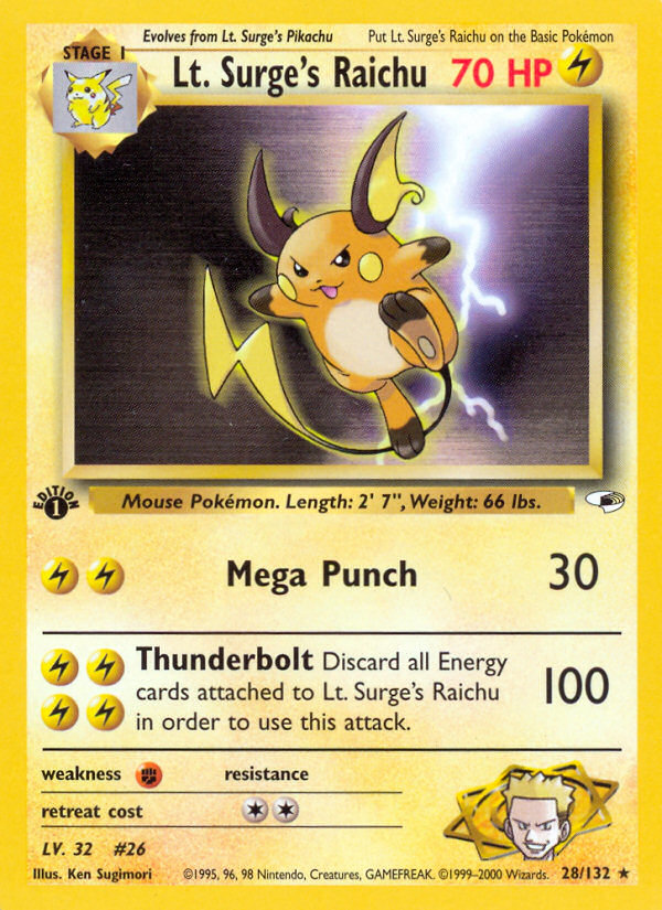Lt. Surge's Raichu — Gym Heroes #028/132