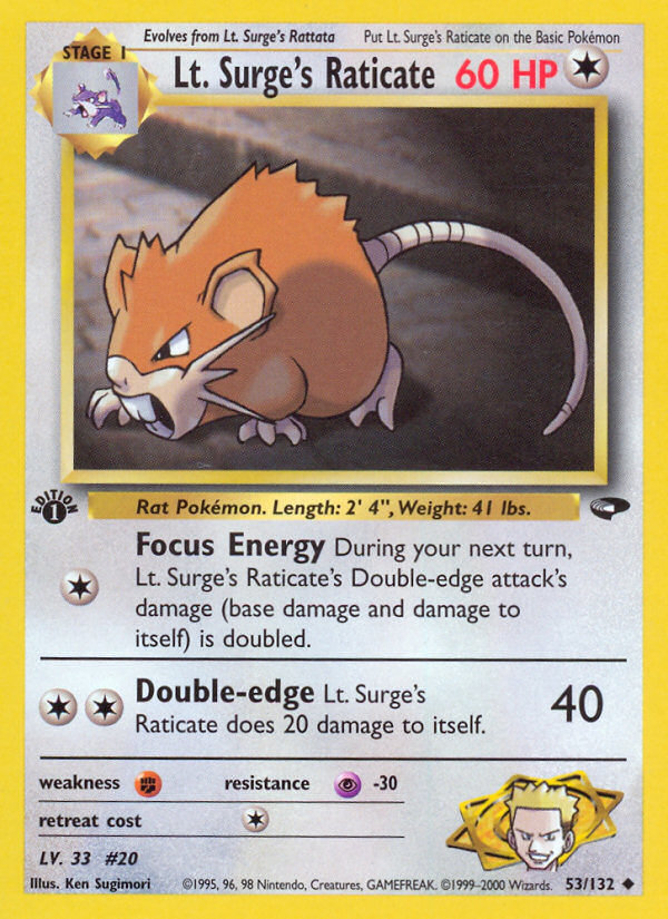 Lt. Surge's Raticate — Gym Challenge #053/132