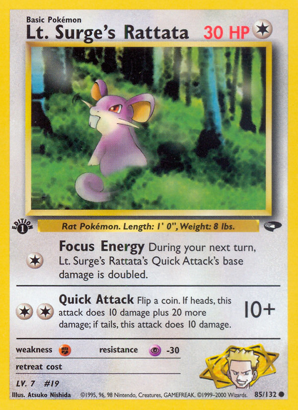 Lt. Surge's Rattata — Gym Challenge #085/132