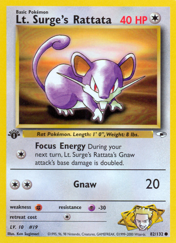 Lt. Surge's Rattata — Gym Heroes #082/132