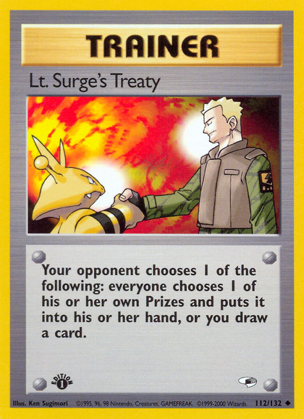 Lt. Surge's Treaty — Gym Heroes #112/132