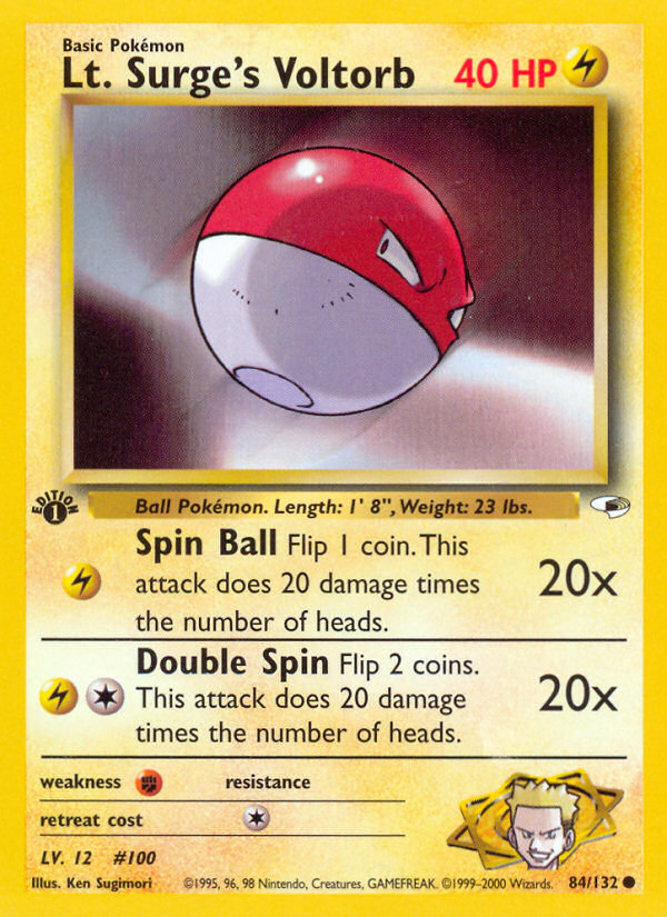 Lt. Surge's Voltorb — Gym Heroes #084/132