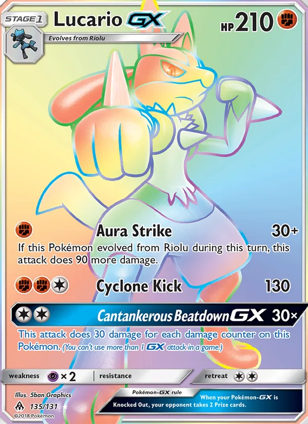 Lucario GX (Secret) — SM - Forbidden Light #135/131