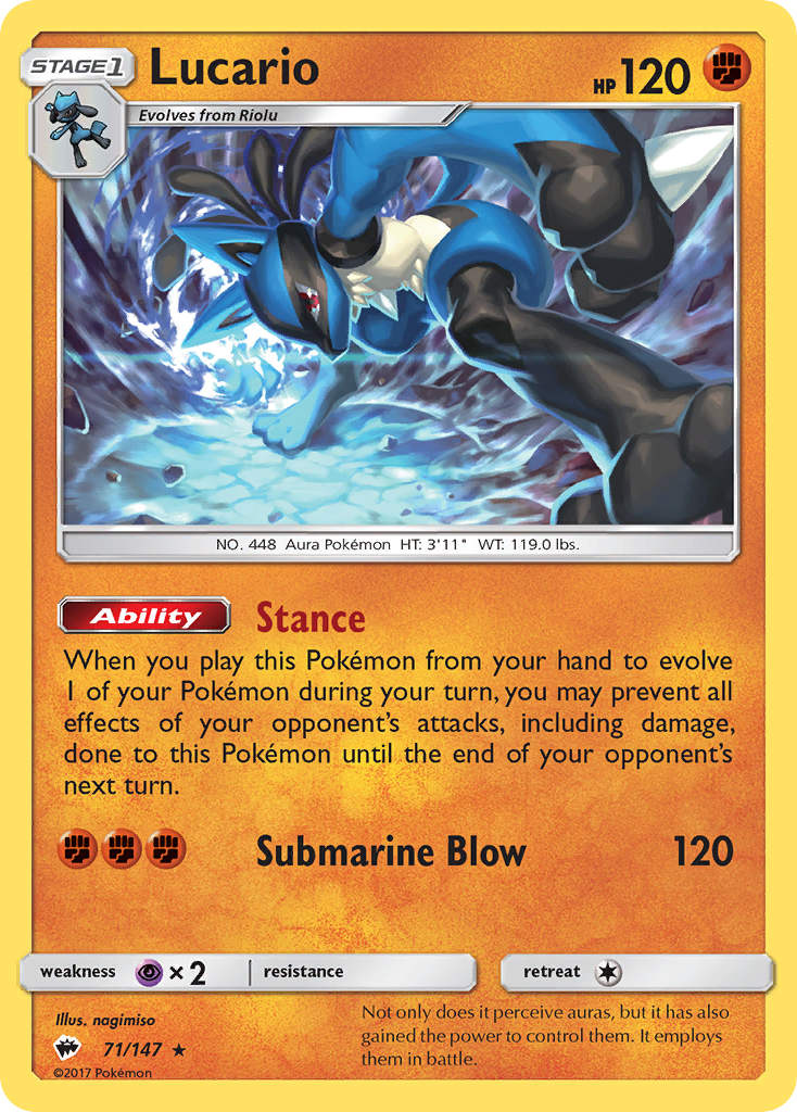 Lucario — SM - Burning Shadows #71/147