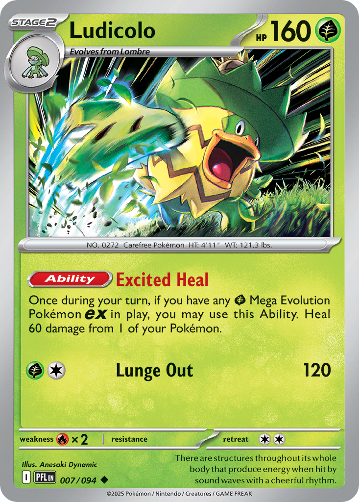 Ludicolo — ME02: Phantasmal Flames #007/094