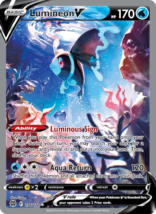 Lumineon V (Alternate Full Art) — SWSH09: Brilliant Stars #156/172