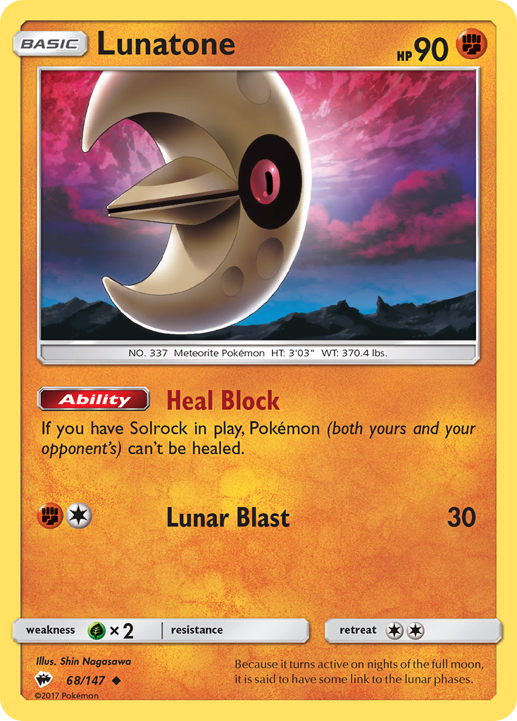 Lunatone — SM - Burning Shadows #68/147
