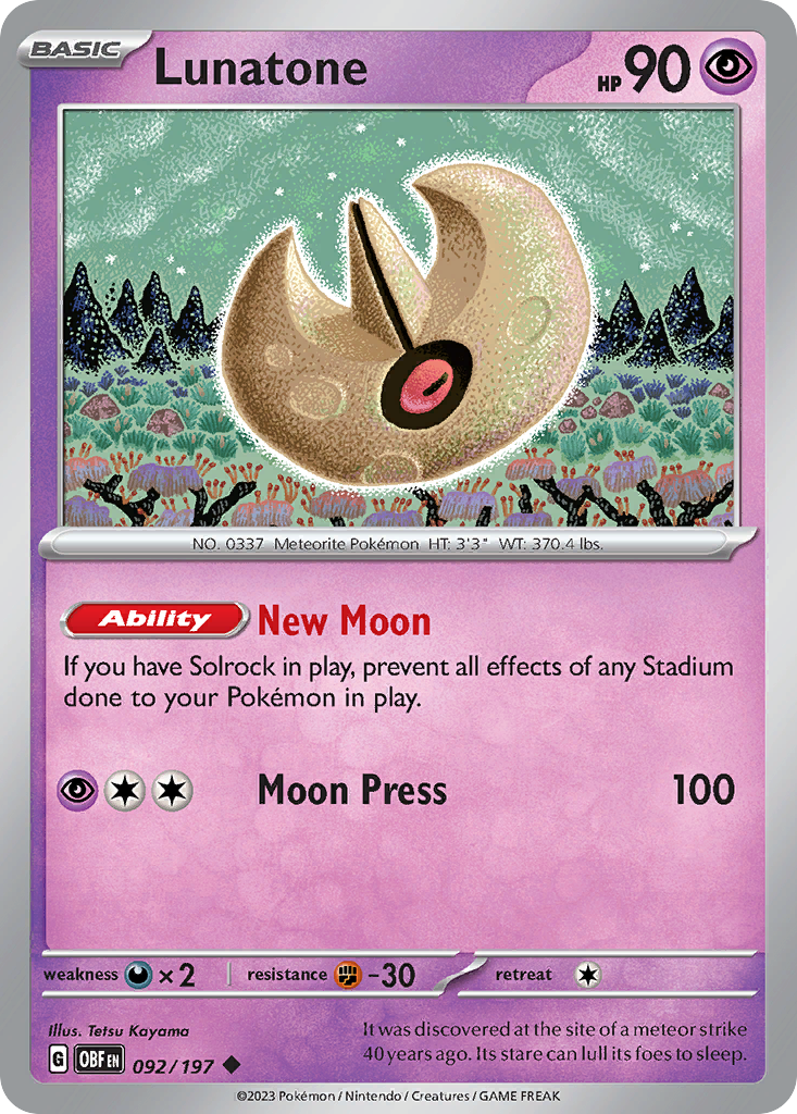 Lunatone — SV03: Obsidian Flames #092/197