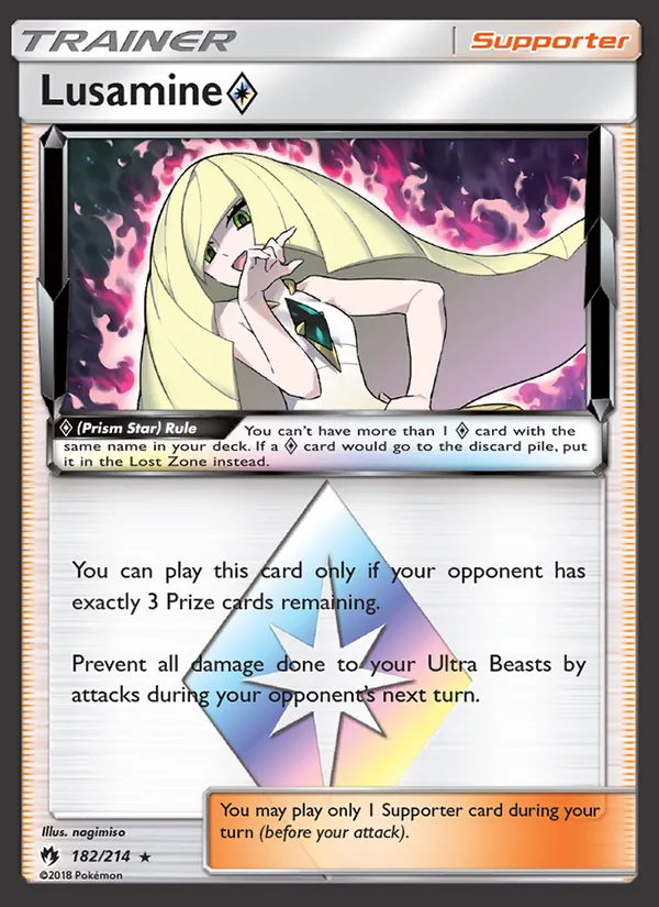 Lusamine Prism Star — SM - Lost Thunder #182/214