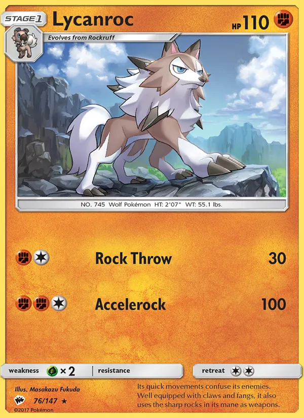Lycanroc (76) — SM - Burning Shadows #76/147