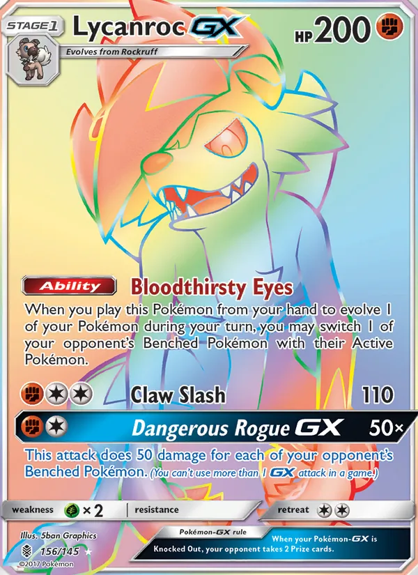 Lycanroc GX (Secret) — SM - Guardians Rising #156/145