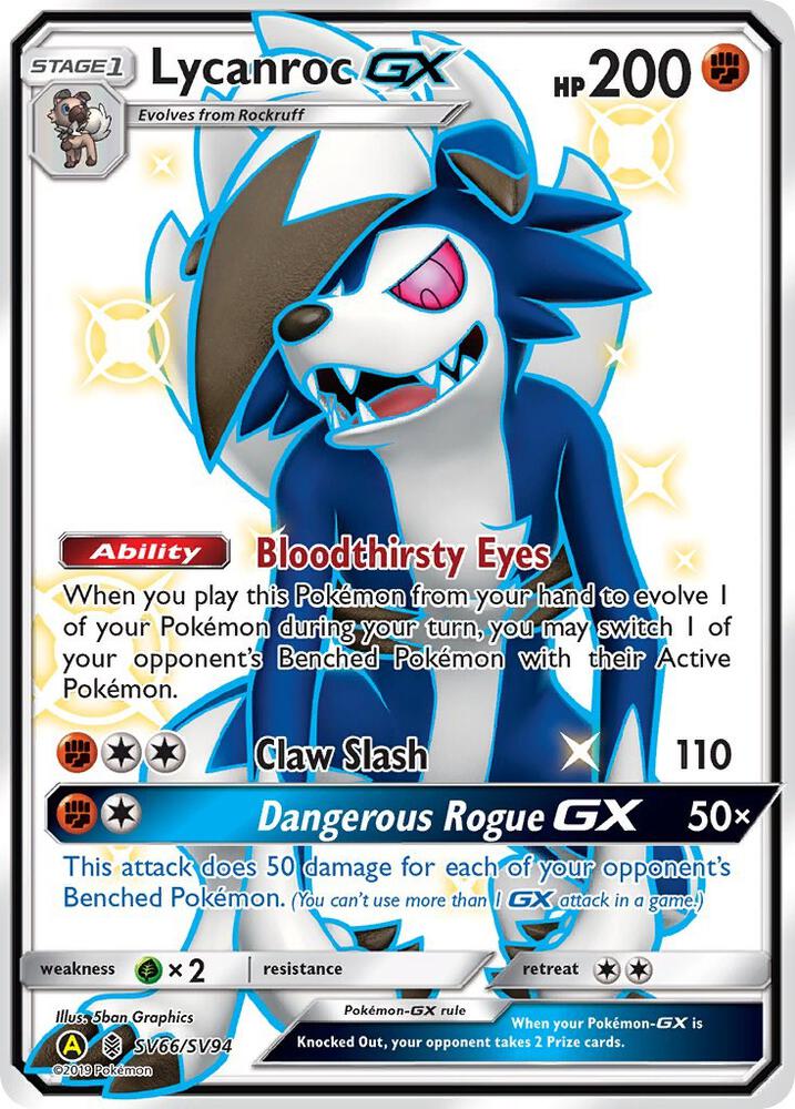 Lycanroc GX (SV66) — Hidden Fates: Shiny Vault #SV66/SV94