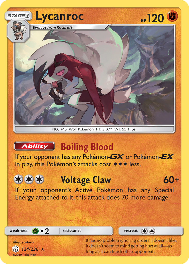 Lycanroc — SM - Cosmic Eclipse #124/236