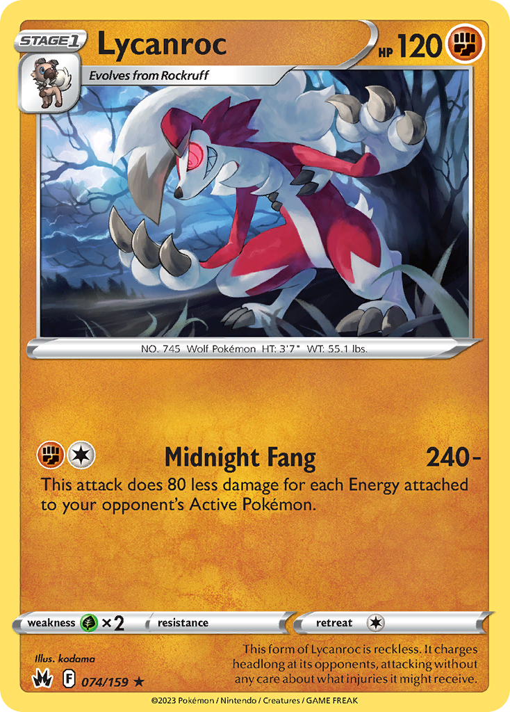Lycanroc — SWSH: Crown Zenith #074/159