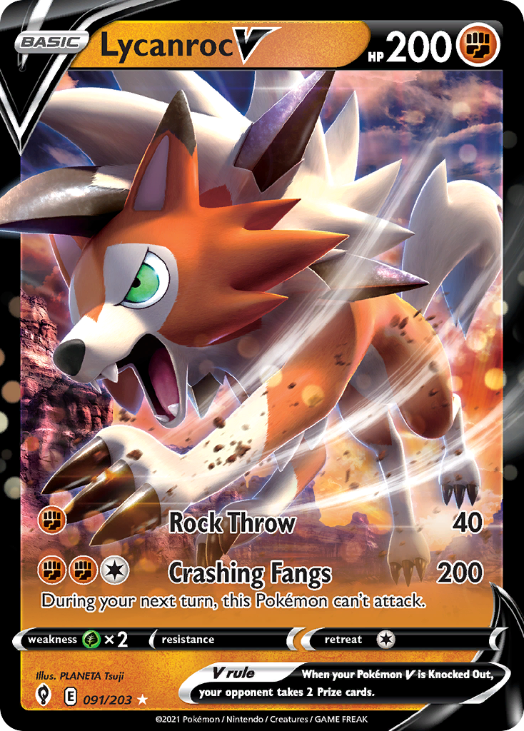 Lycanroc V — SWSH07: Evolving Skies #091/203