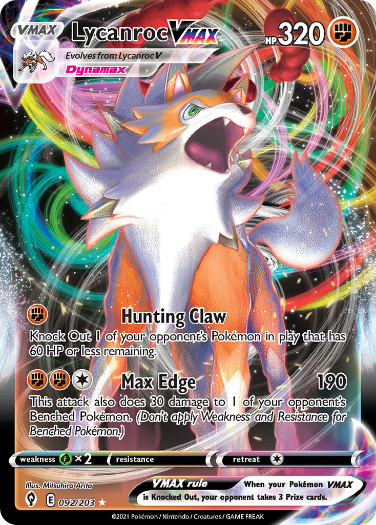 Lycanroc VMAX — SWSH07: Evolving Skies #092/203