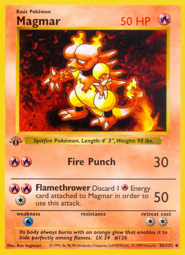 Magmar — Base Set (Shadowless) #036/102