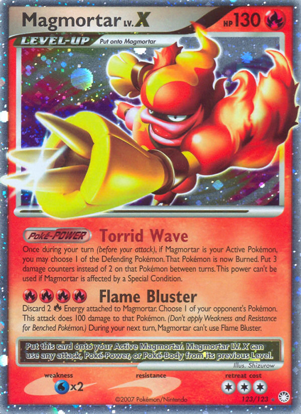 Magmortar Lv.X — Mysterious Treasures #123/123