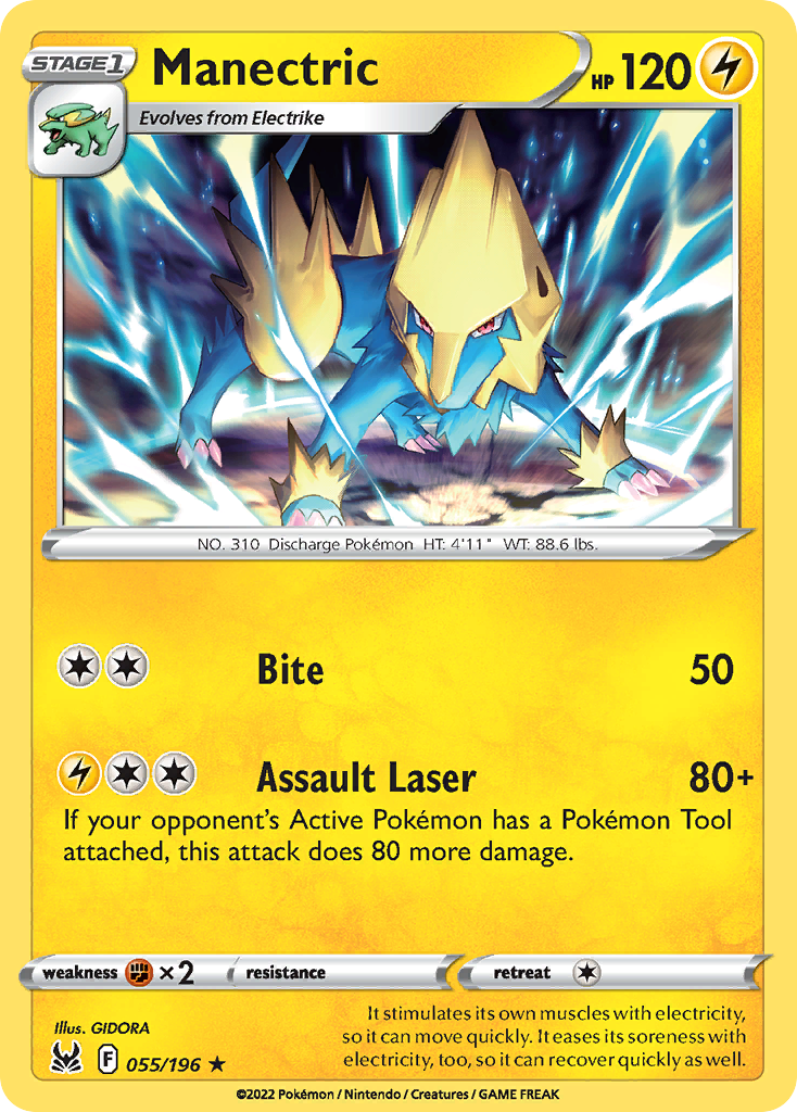 Manectric — SWSH11: Lost Origin #055/196
