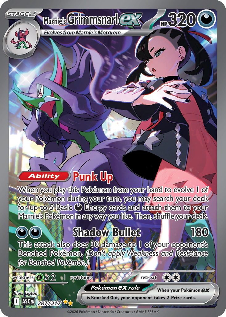 Marnie's Grimmsnarl ex — ME: Ascended Heroes #287/217