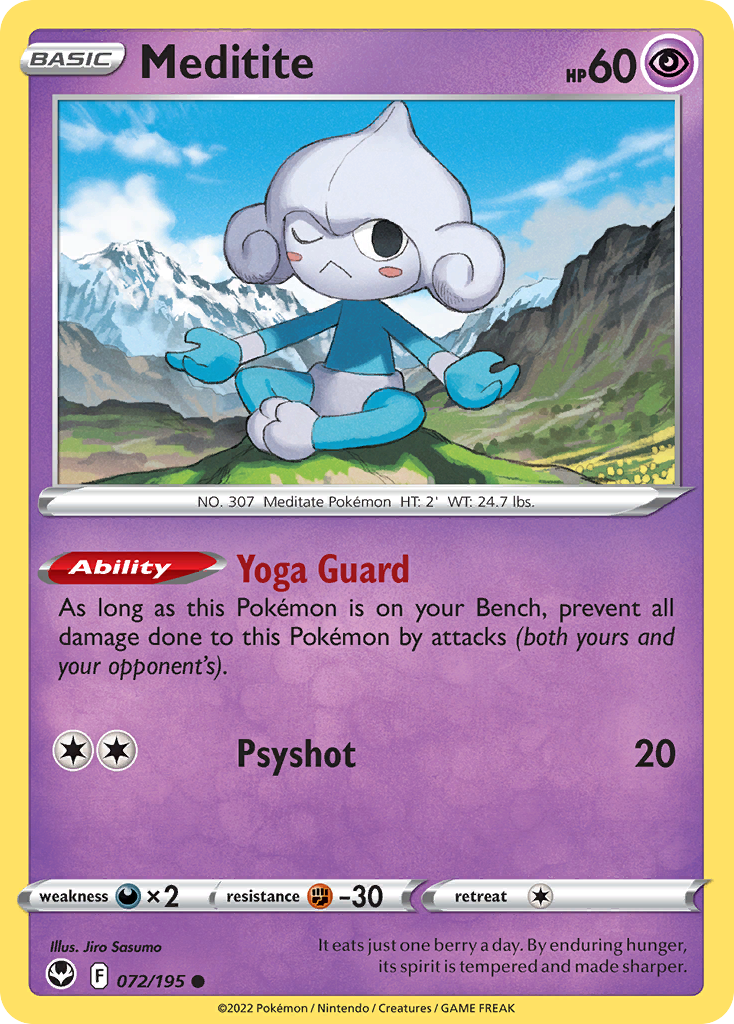 Meditite — SWSH12: Silver Tempest #072/195