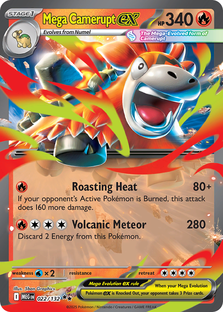 Mega Camerupt ex — ME01: Mega Evolution #022/132