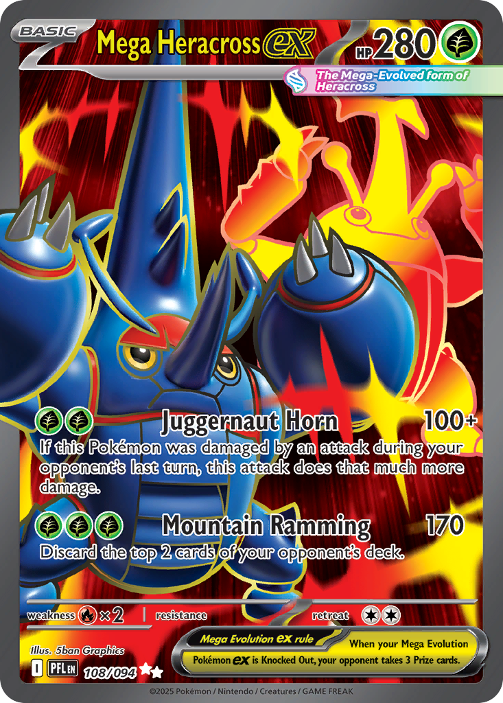 Mega Heracross ex — ME02: Phantasmal Flames #108/094