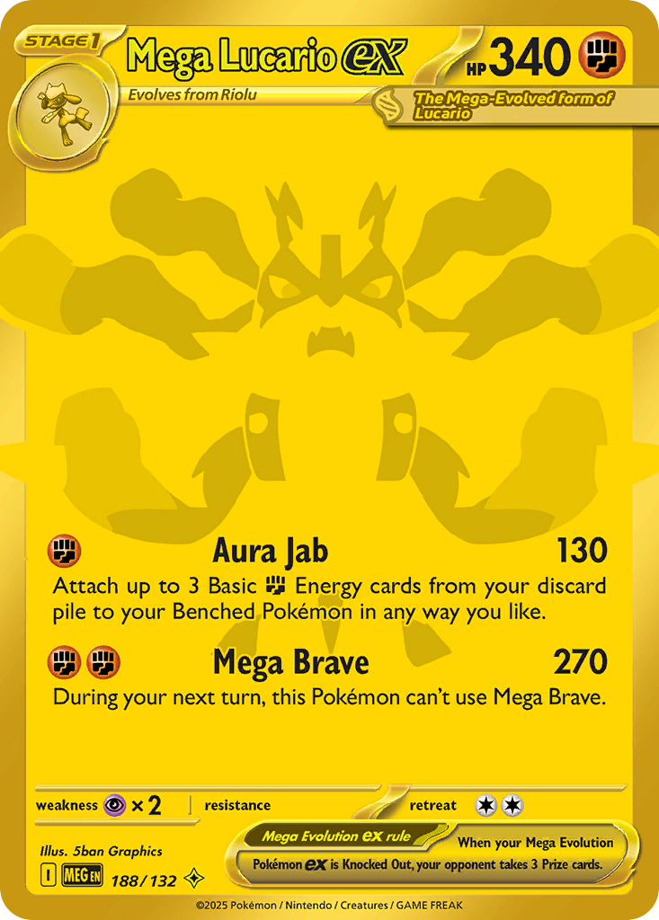 Mega Lucario ex — ME01: Mega Evolution #188/132