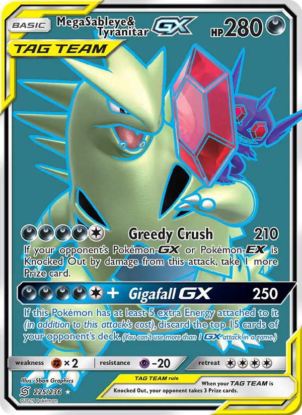 Mega Sableye & Tyranitar GX (Full Art) — SM - Unified Minds #225/236