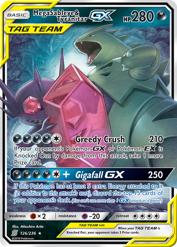 Mega Sableye & Tyranitar GX — SM - Unified Minds #126/236