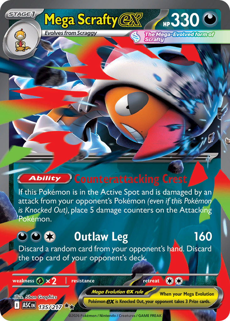 Mega Scrafty ex — ME: Ascended Heroes #135/217